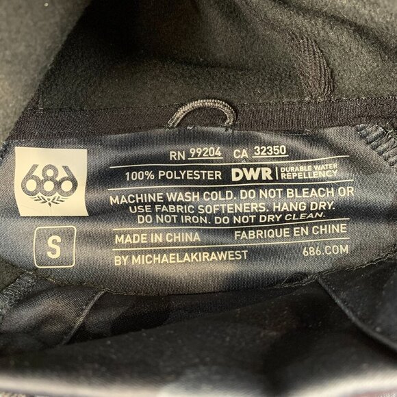 686 Mens Small Blue Camo Hoodie Long Sleeve Bonded Fleece Pullover Snowboarding - Picture 3 of 12